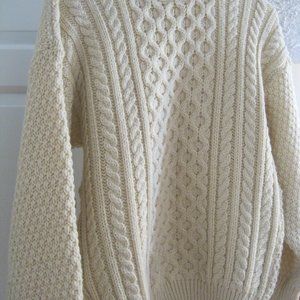 Aran style pure wool sweater.